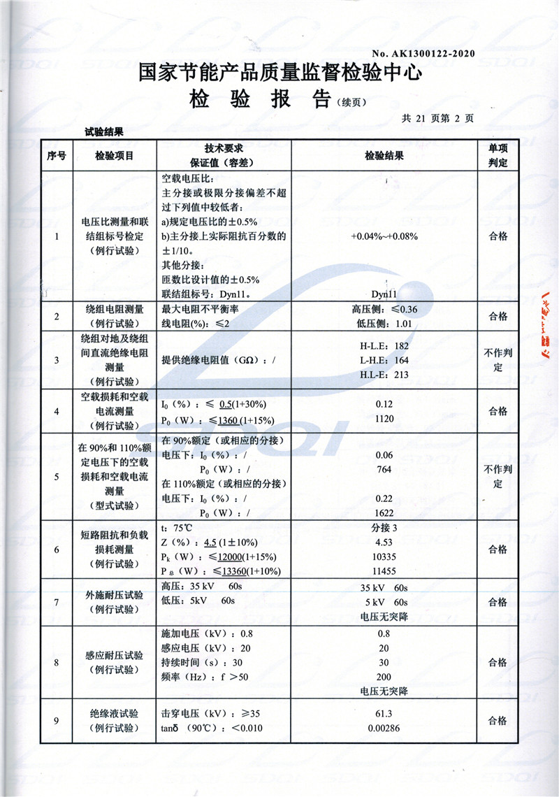 高低压试验报告-S11-1250思明思明思明油浸式变压器-2.jpg